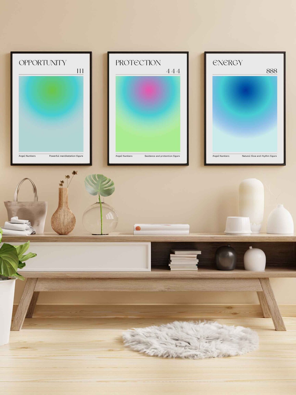 Gradient Angel Number 111 Art Print, Spiritual Wall Art - Image 2