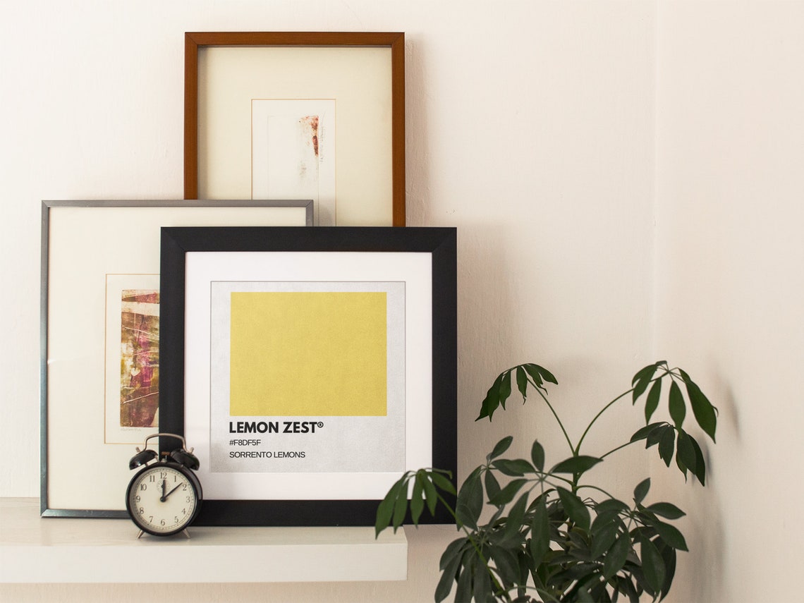 Lemon Zest Sorrento Lemons Yellow Pantone Style Color Swatch Poster - Image 3