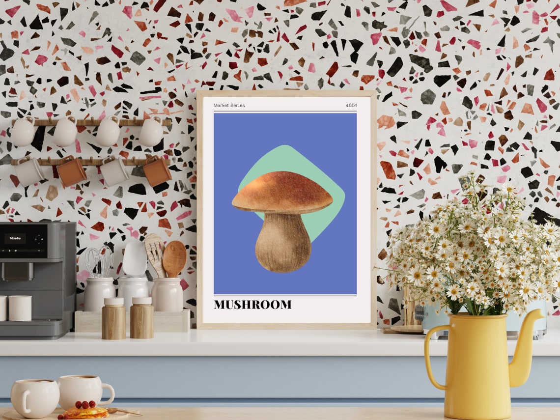 Vintage Mushroom Market Series Botanical Illustration Wall Print - Image 3