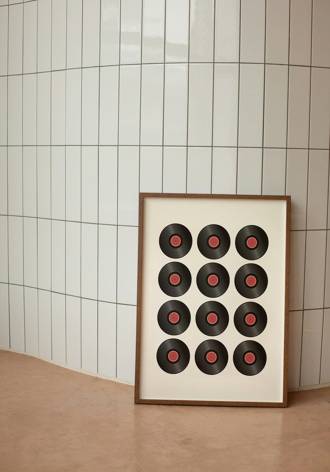 Vinyl Records Grid Retro Music Lover Minimalist Decor Poster - Image 2