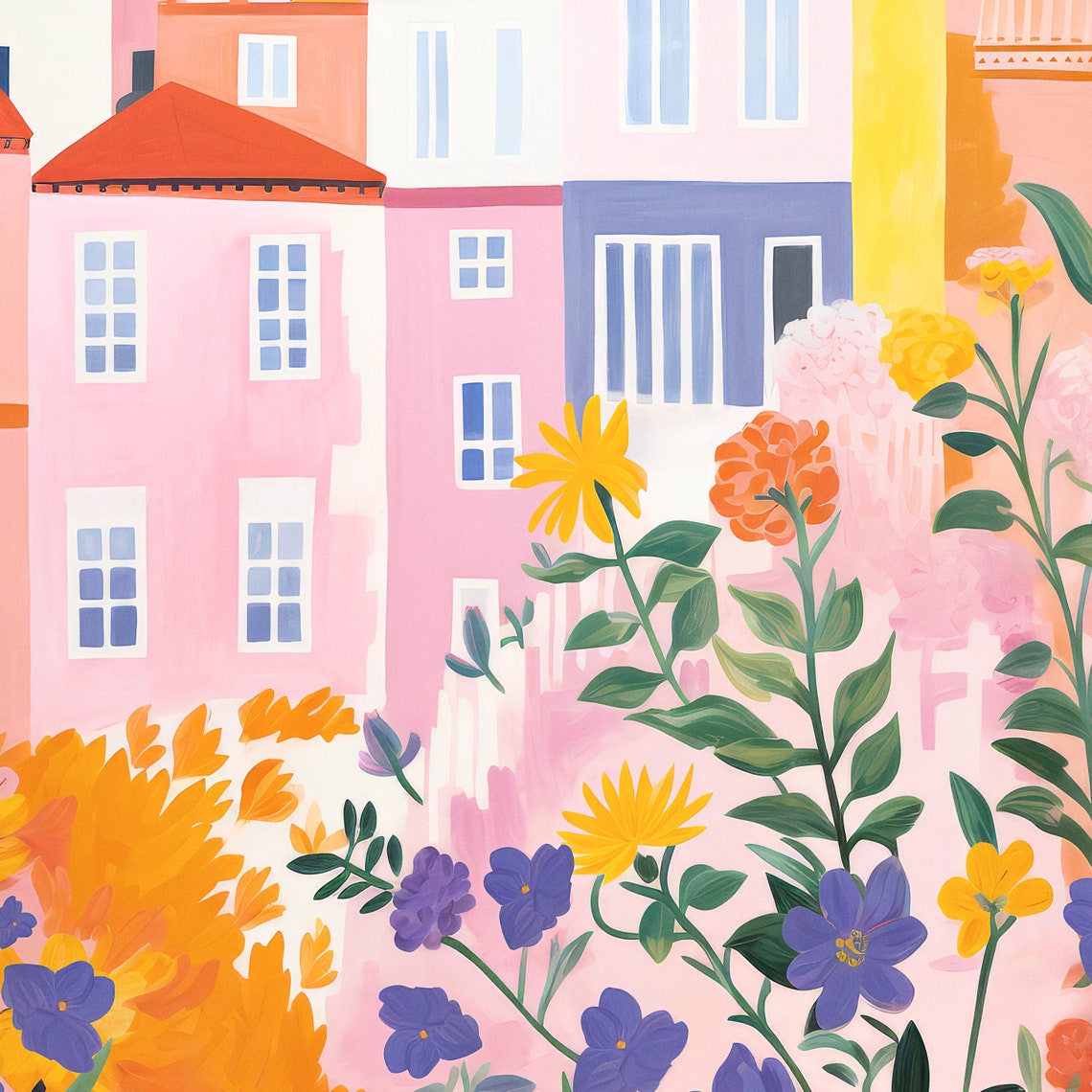 Portugal Travel Wall Art Flowers Art Print Porto Poster Travel Gift Poster Wildflowers Print Housewarming Gift Home Decor Dining Room - Image 2
