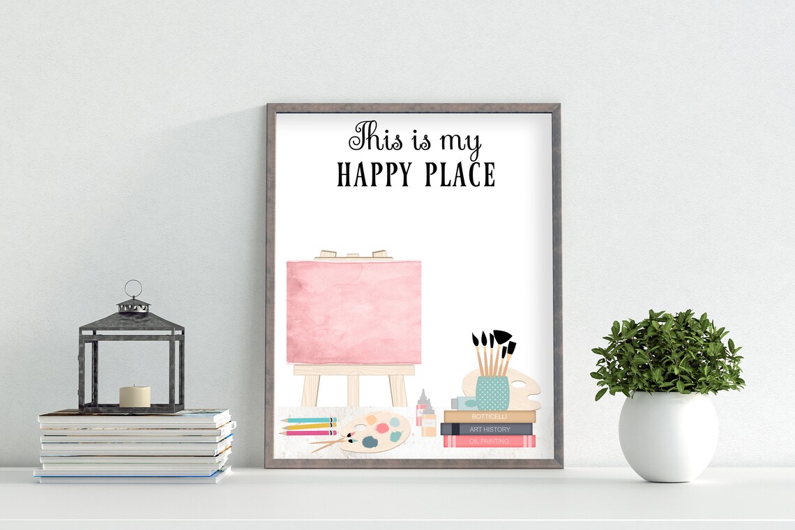 This Is My Happy Place Art Room Sign Art Supplies Print Paint And Sketch Decor 5x7 8x10 11x14 16x20 Artist Wall Decor Photo Prop - Image 2