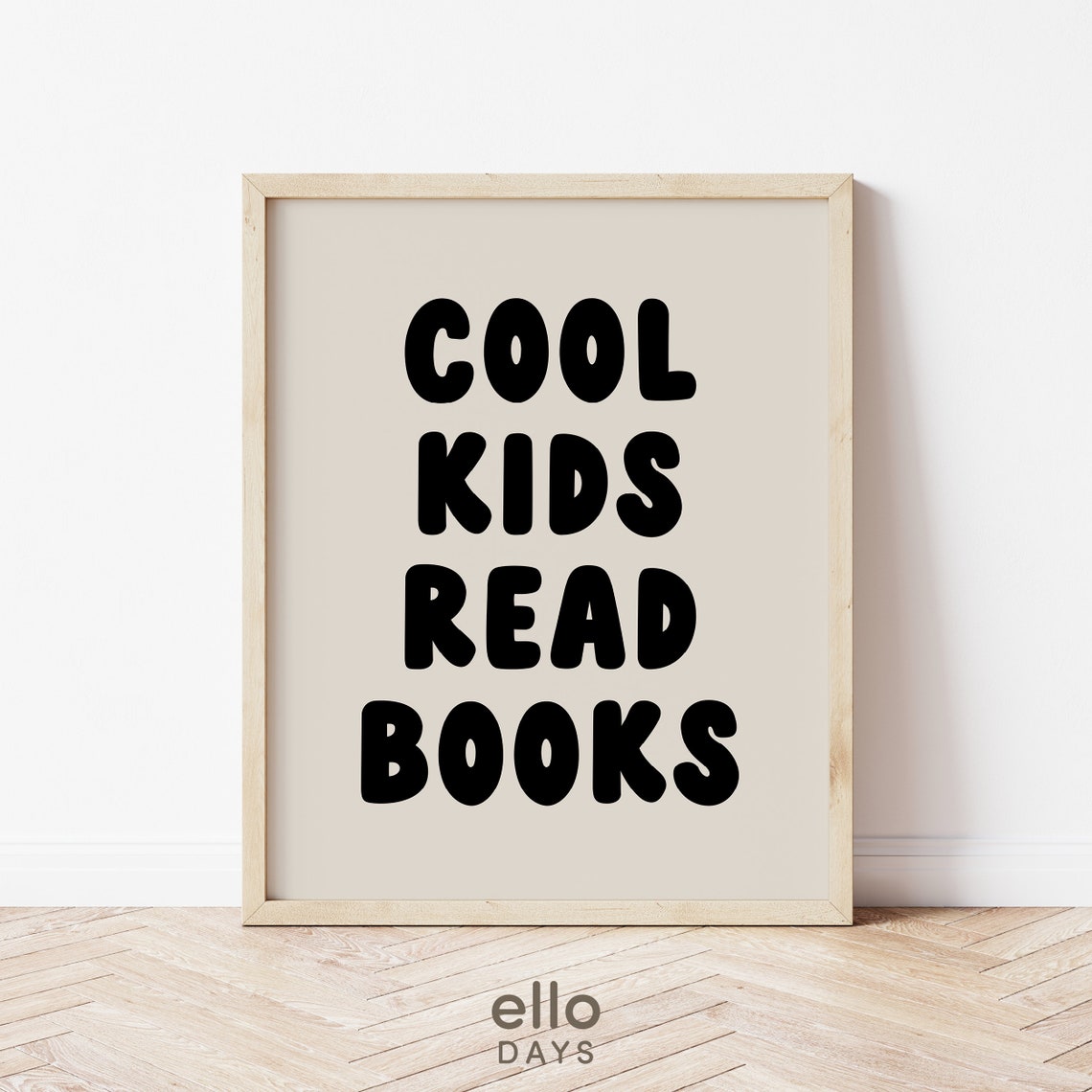 Cool Kids Read Books Bold Black Bubble Lettering Kids Poster - Image 4