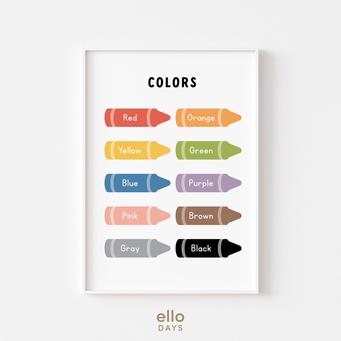 Colors Educational Poster, Toddler Learning Art Print - Image 2