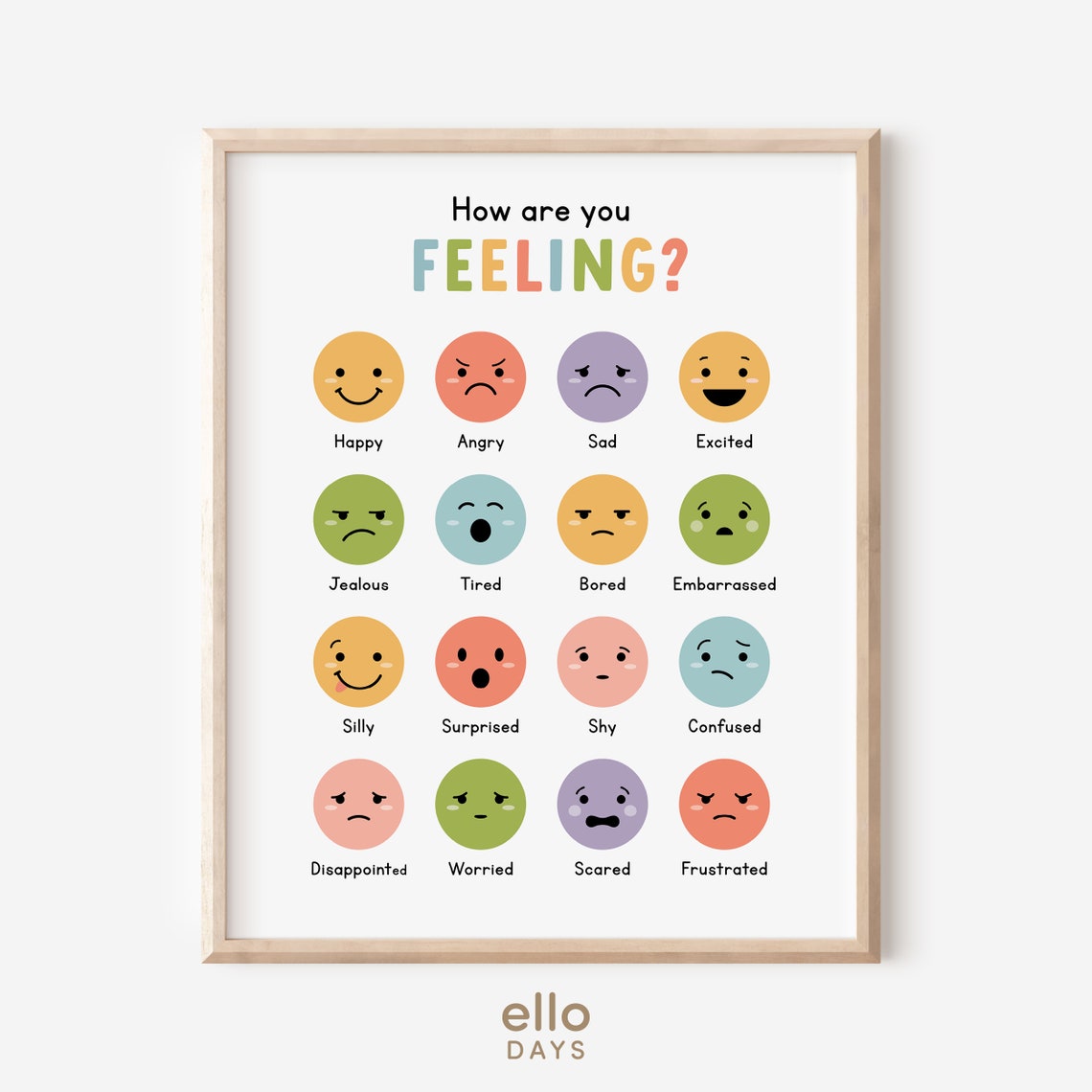 Kids Emotions Chart How Are You Feeling Classroom Feelings Poster - Image 4