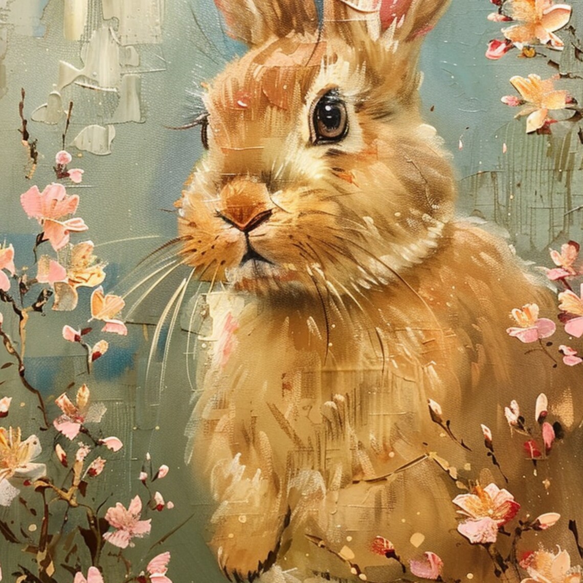 Easter Bunny Rabbit Painting, Happy Easter Decor - Image 3