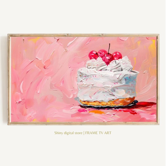Birthday Frame Tv Art Colorful Birthday Cake For Tv Pink Frame Tv Bday Art