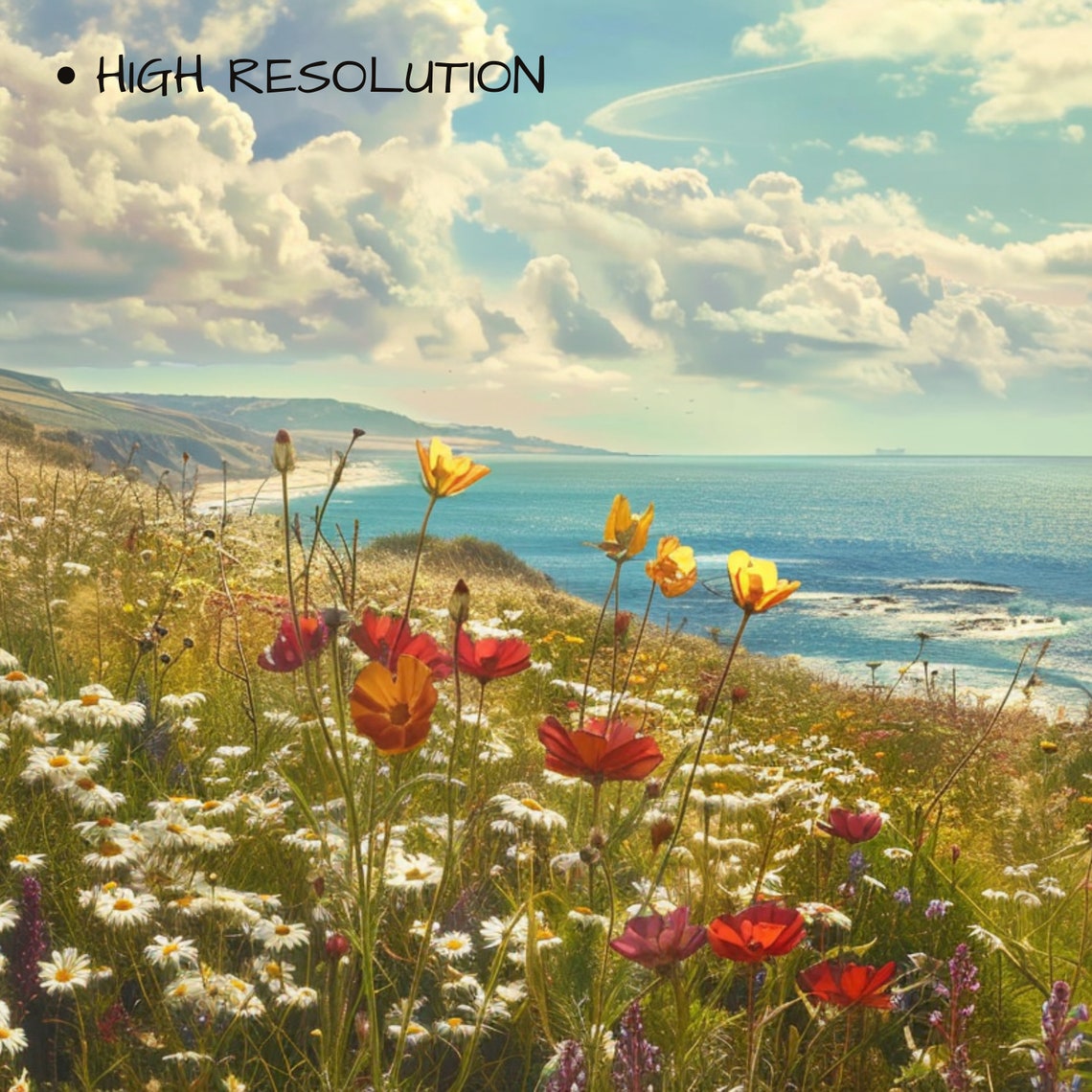 Coastal Wildflower Tv Art Summer Tv Art Frame Tv Art Spring Tv Art Wildflower Art Beach Decor Vintage Beach Tv Art Floral Art - Image 3