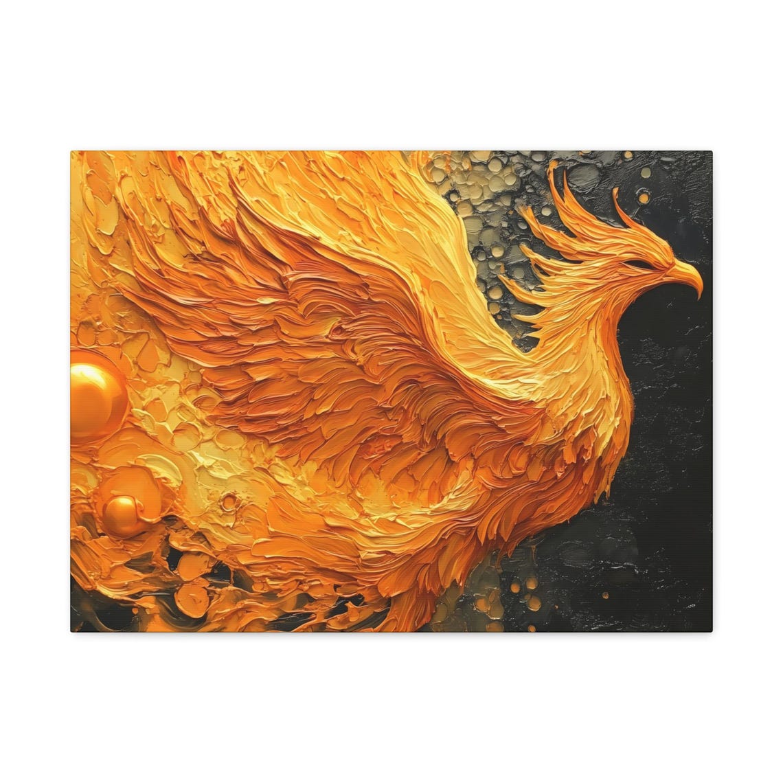 Fiery Phoenix Rising Impasto Oil Painting Rebirth Mythical Bird Poster - Image 3