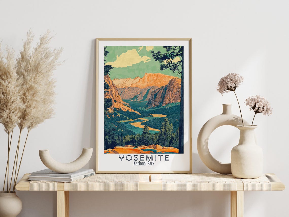 Yosemite National Park Iconic Valley View Vintage Travel Poster - Image 3