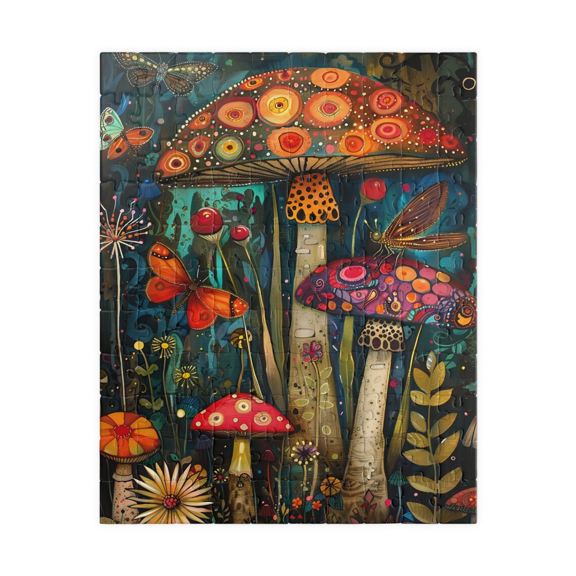 Enchanted Fantasy Mushroom Garden With Bright Butterflies Poster - Image 2
