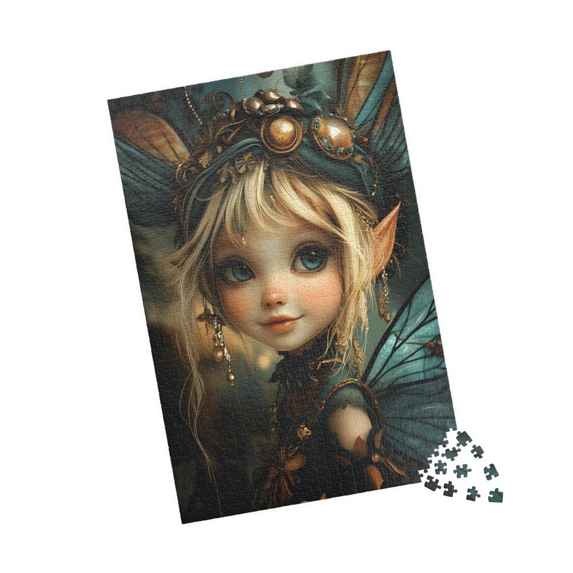 Ember Fairy In Black With Bronze Goggles And Teal Wings Dark Art Poster - Image 4