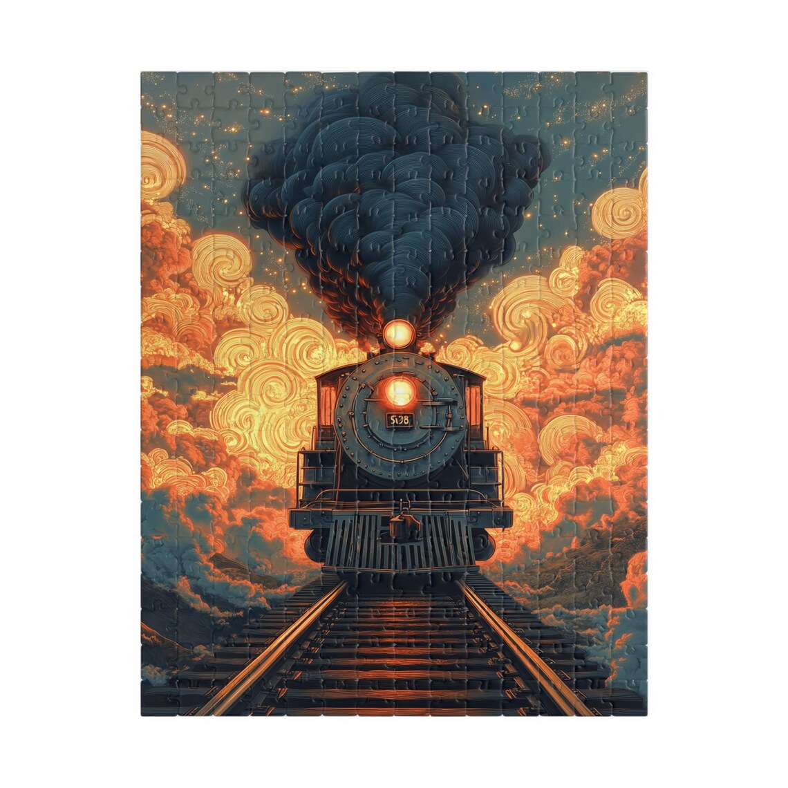 Steam Locomotive 5038 Charging Through A Golden Sunrise Poster - Image 5