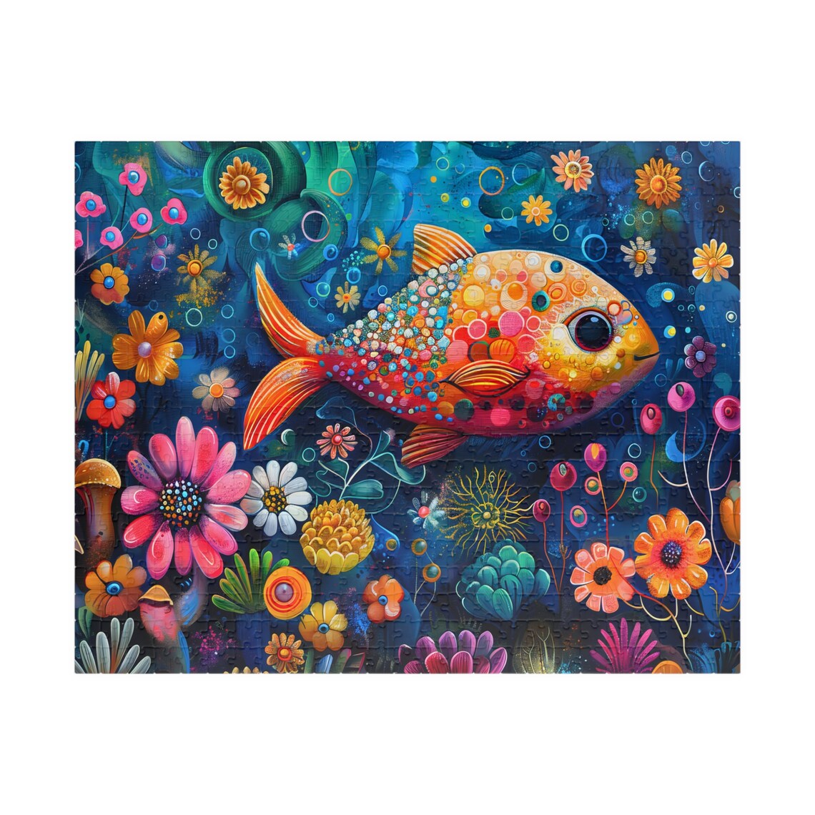 Whimsical Fish Underwater Flower Garden Colorful Fantasy Poster - Image 5