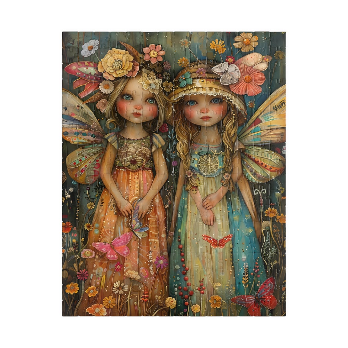 Two Enchanting Fairy Sisters With Butterfly Wings Art Poster - Image 5