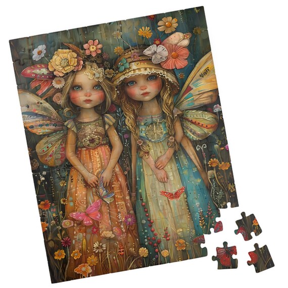 Two Enchanting Fairy Sisters With Butterfly Wings Art Poster