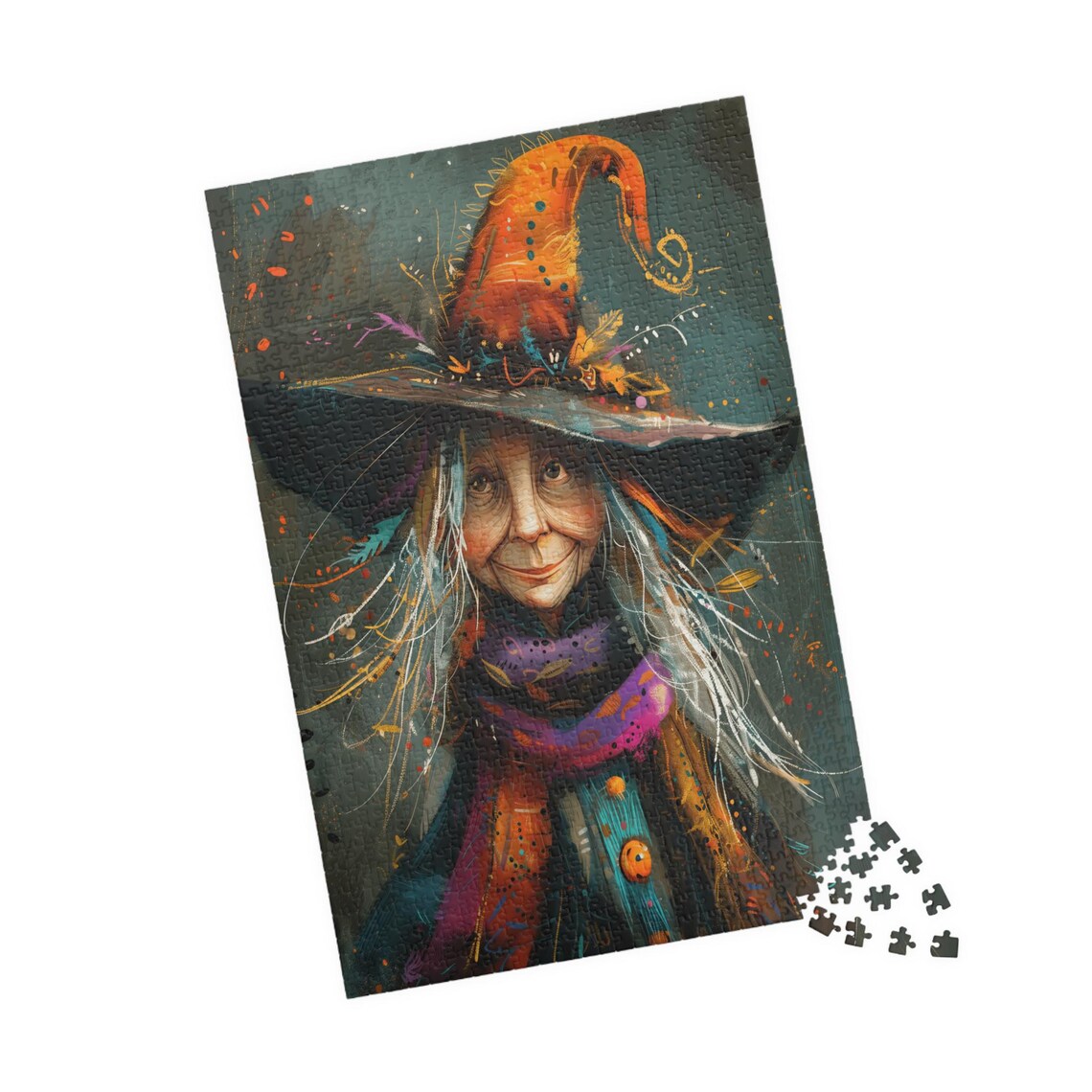 Luna Folk Art Witch Travel Poster, Halloween Decor - Image 4