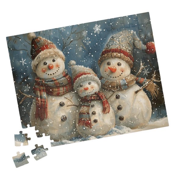 Snowman Family Puzzle Great Gift For Holidays Birthdays Get Well And Nursing Homes Tech Free Family Fun Activity