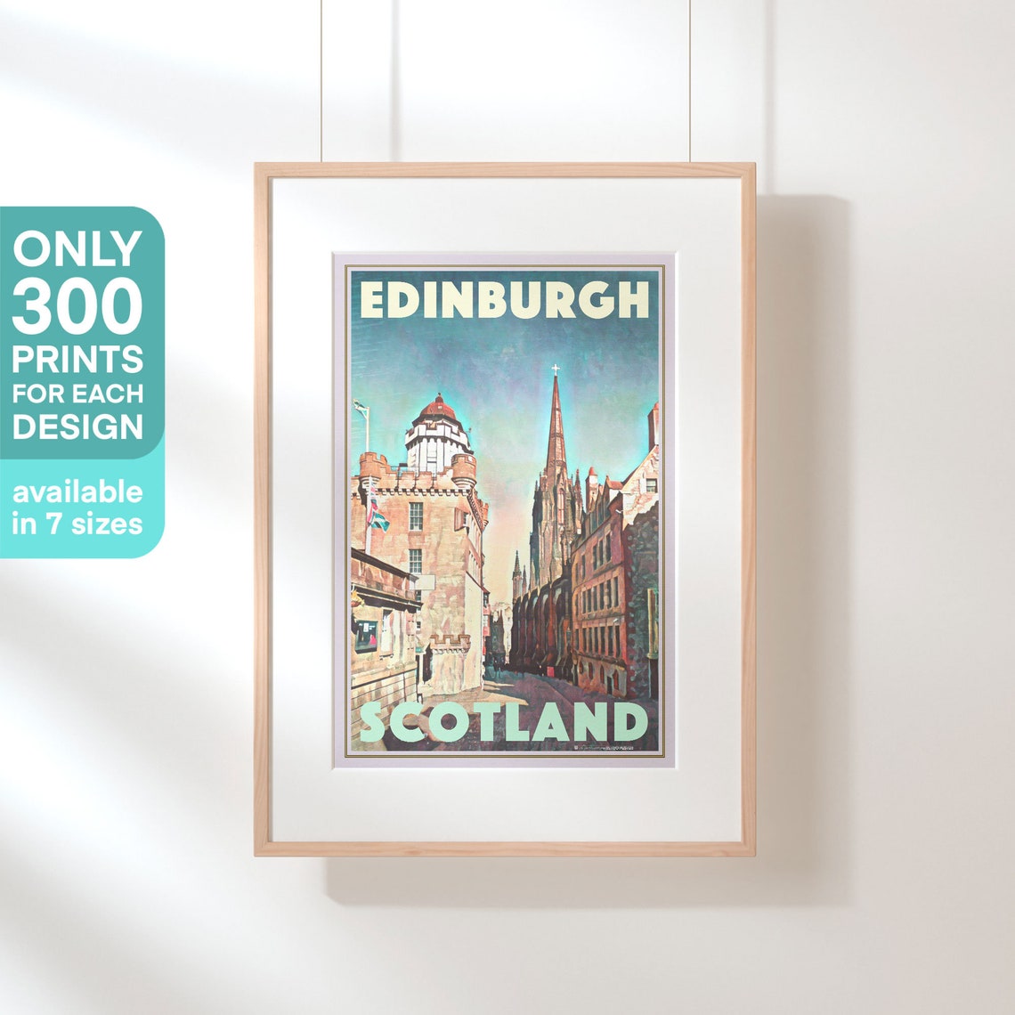 Edinburgh Scotland Vintage Travel Poster With Royal Mile Old Town - Image 3