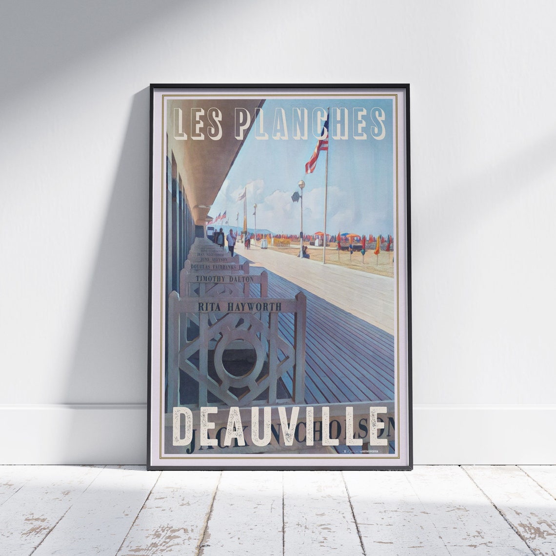 Deauville Les Planches Celebrity Boardwalk Normandy Travel Poster
