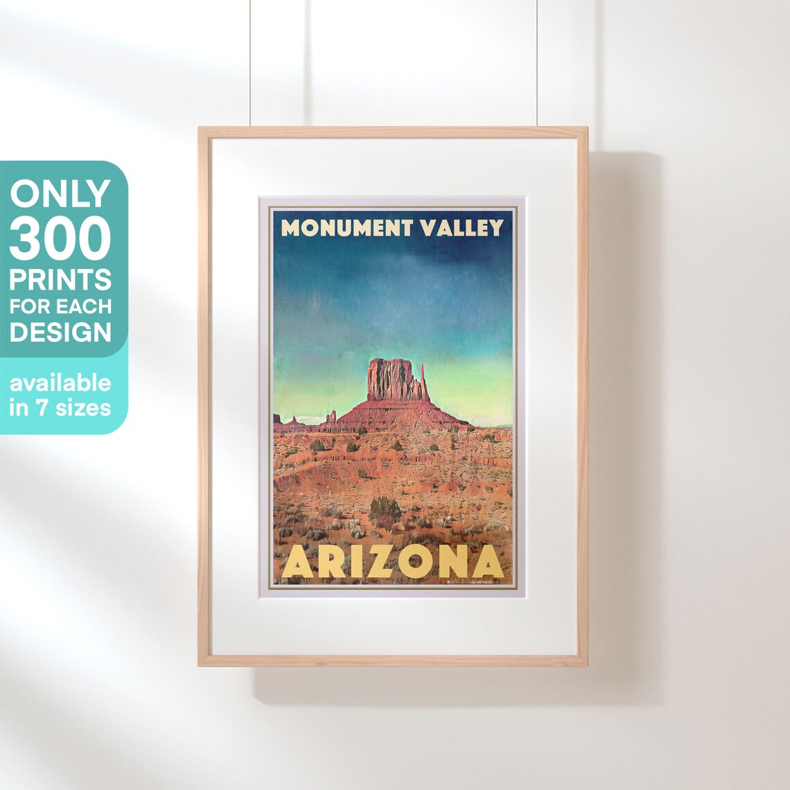 Monument Valley Arizona Red Rock Buttes Desert Retro Travel Poster - Image 3