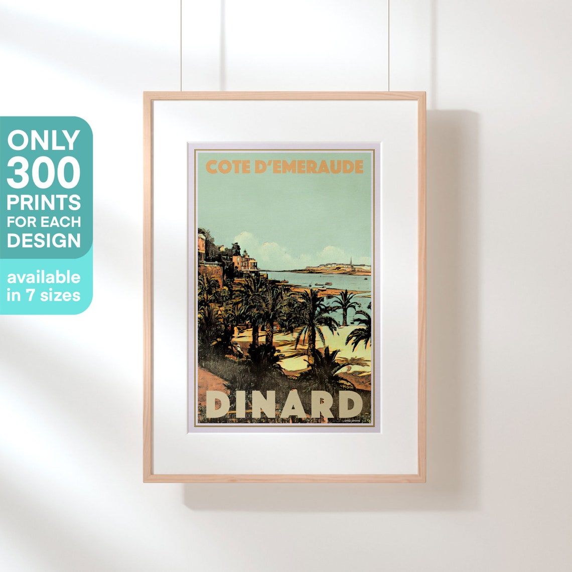 Dinard Palm Beach Emerald Coast Brittany France Vintage Travel Poster - Image 3