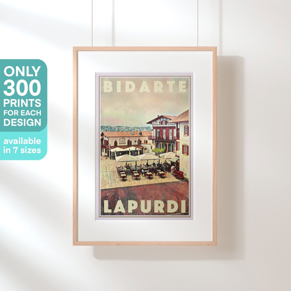 Bidarte Lapurdi Basque Country Village Square Vintage Travel Poster - Image 3