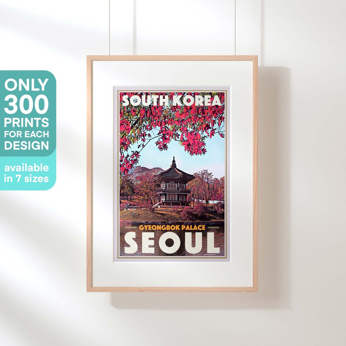 Seoul Poster Gyeongbok Palace By Alecse Limited Edition South Korea Travel Poster Poster Of Seoul South Korea Print Gallery Wall - Image 3