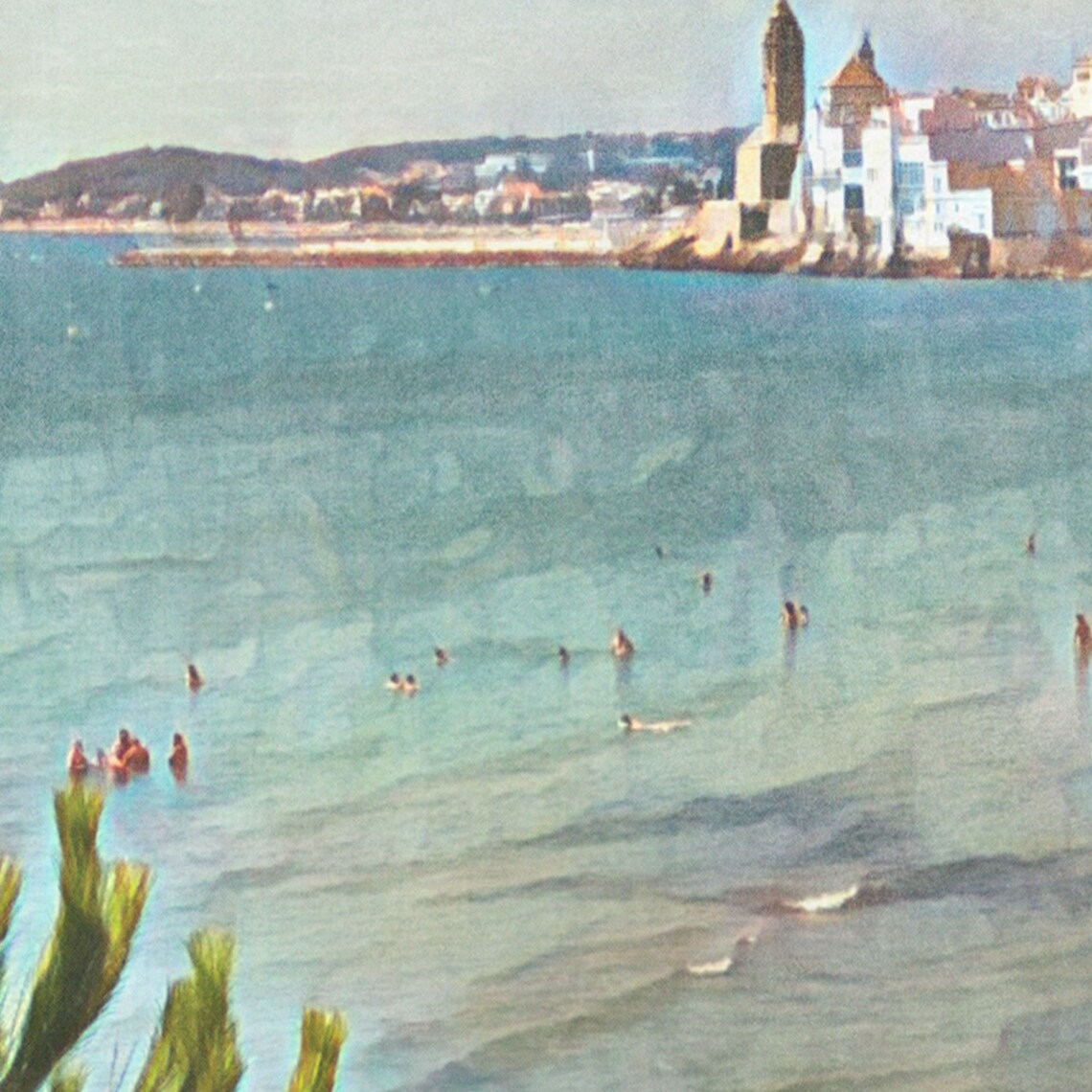 Cala Balmins Sitges Spain Beach Umbrellas Sunny Travel Poster - Image 4