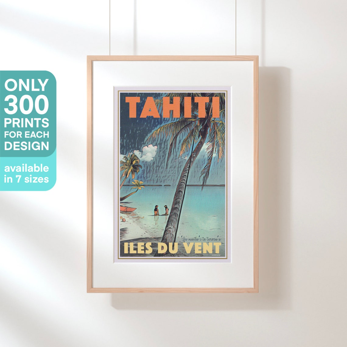 Tahiti Poster Windward Islands By Alecse Limited Edition Tahiti Travel Poster Of French Polynesia Tahiti Souvenir - Image 3