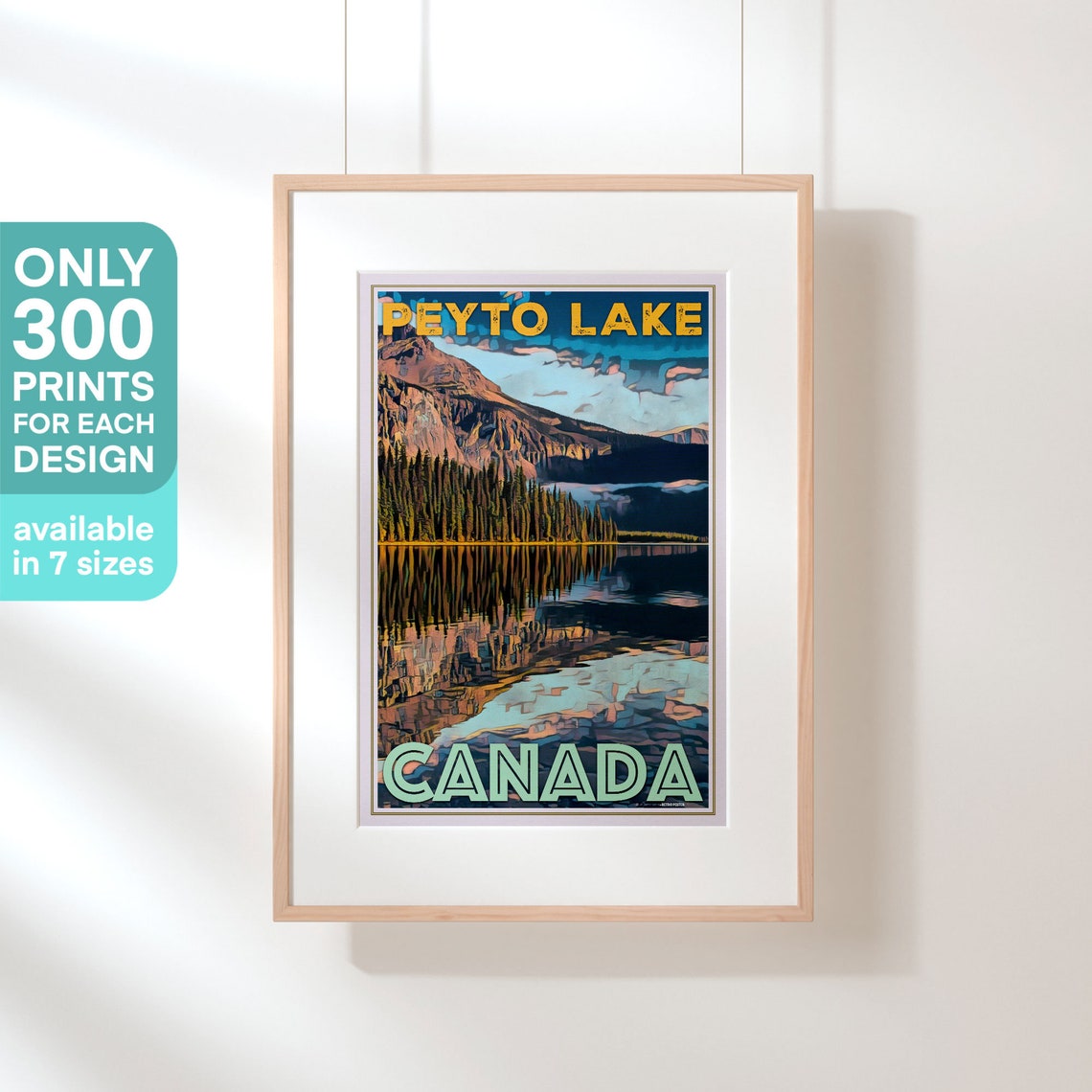 Peyto Lake Poster Banff National Park By Alecse Limited Edition Canada Travel Poster Of Alberta Gallery Wall Print Of Canadian Rockies - Image 3