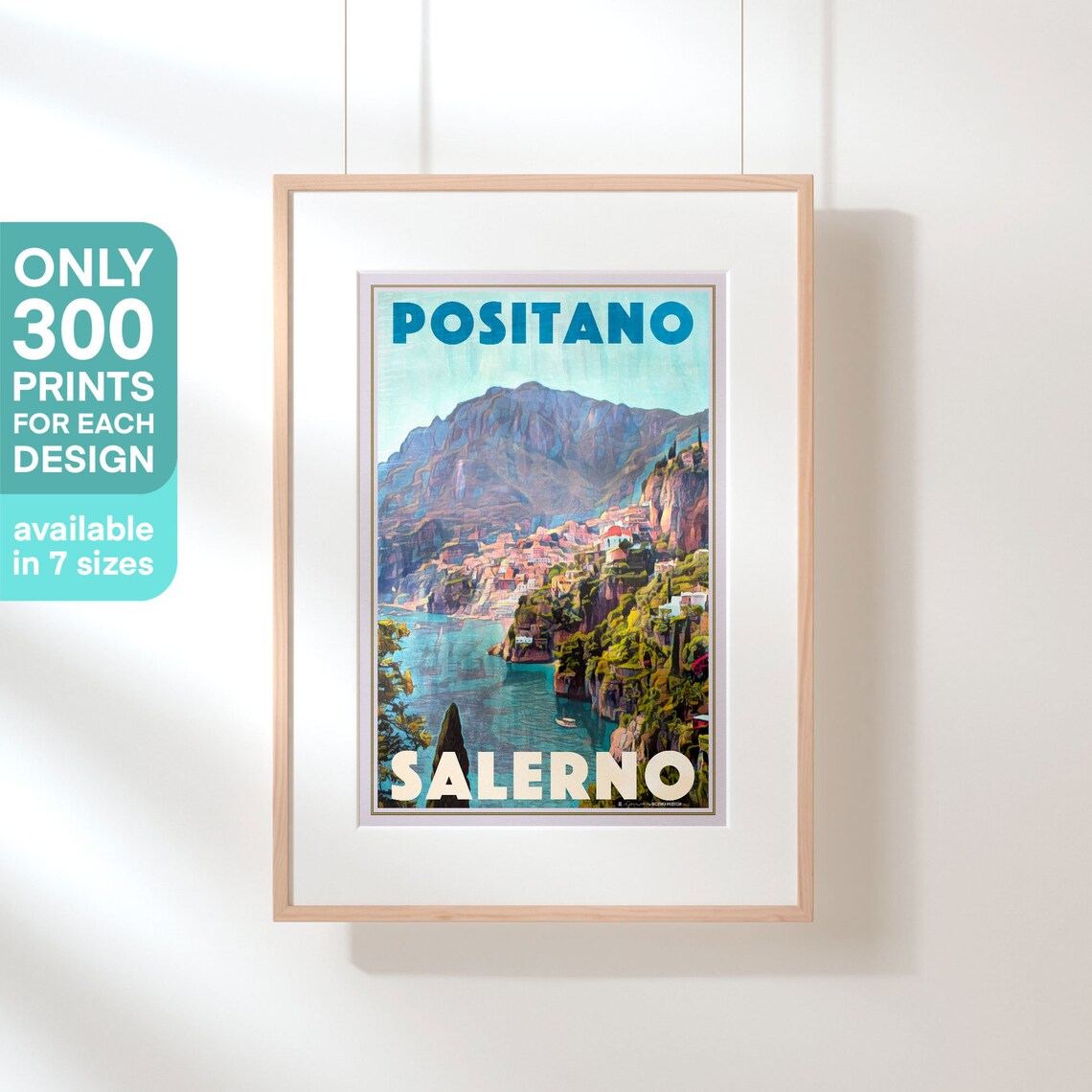 Positano Salerno Italy Amalfi Coast Cliff Town Travel Poster - Image 3