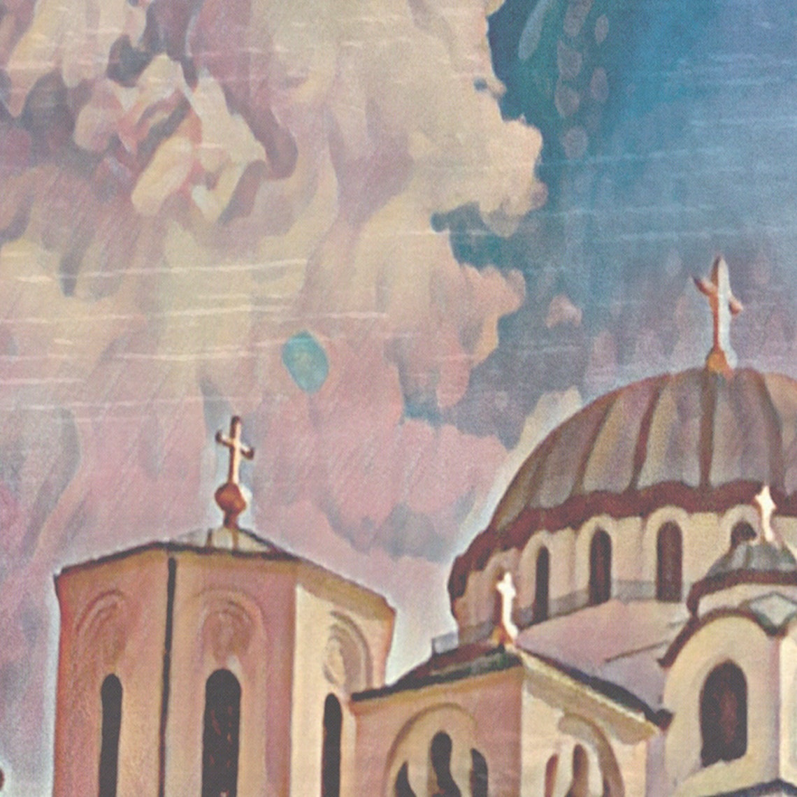 Belgrade Serbia Vintage Travel Poster With Saint Sava Temple Domes - Image 4