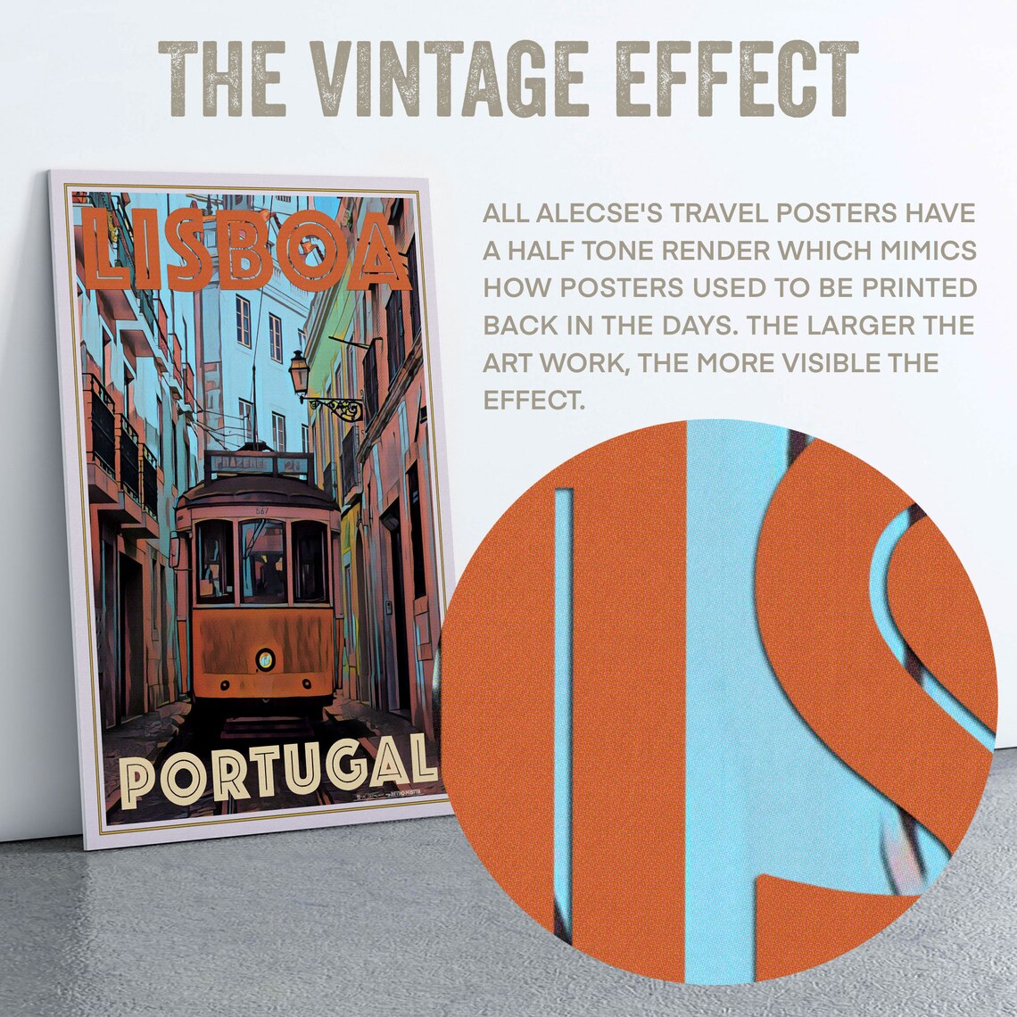 Lisbon Poster In Front Of The Tram By Alecse Limited Edition Portugal Travel Poster Classic Poster Of Lisbons Tramway - Image 2