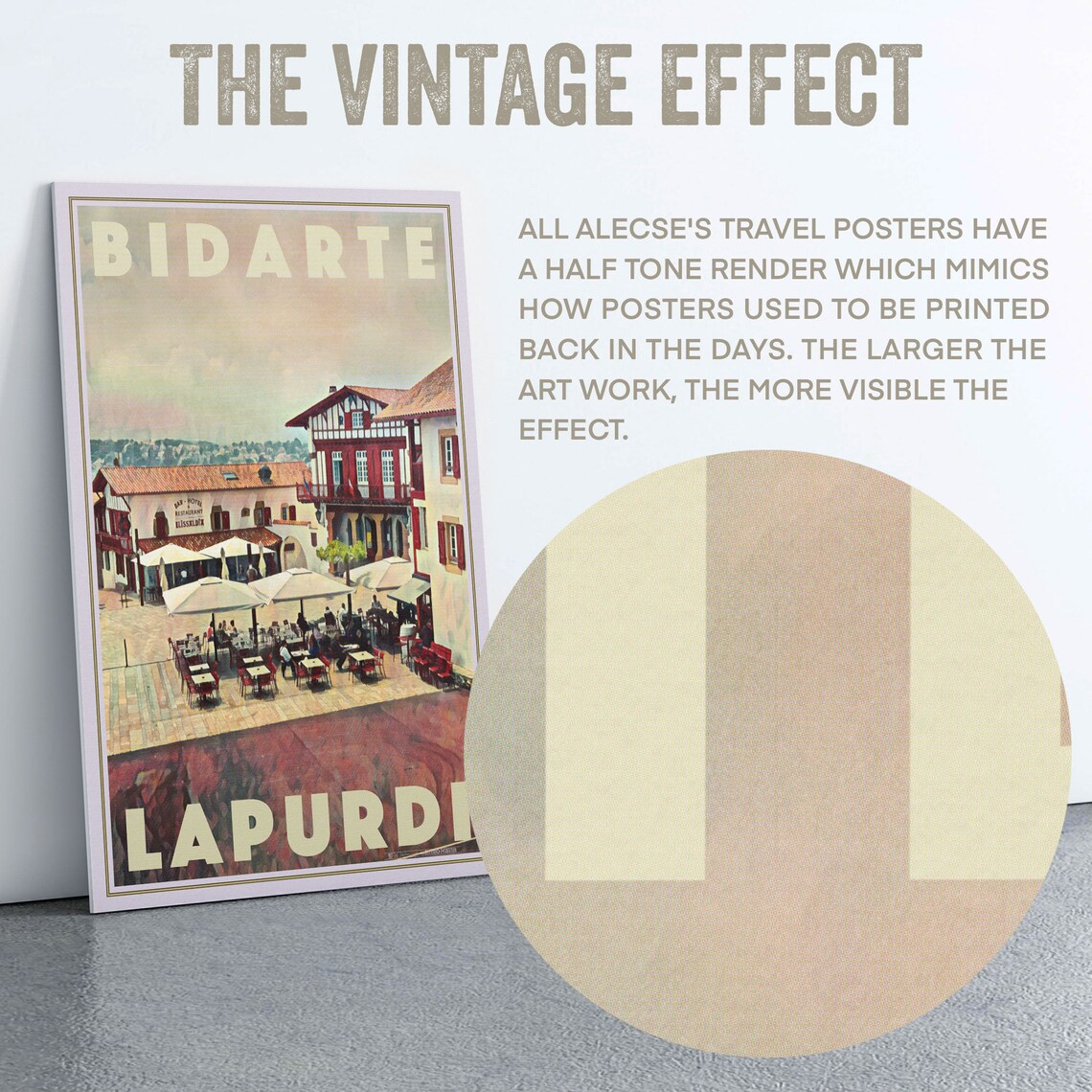 Bidarte Lapurdi Basque Country Village Square Vintage Travel Poster - Image 2