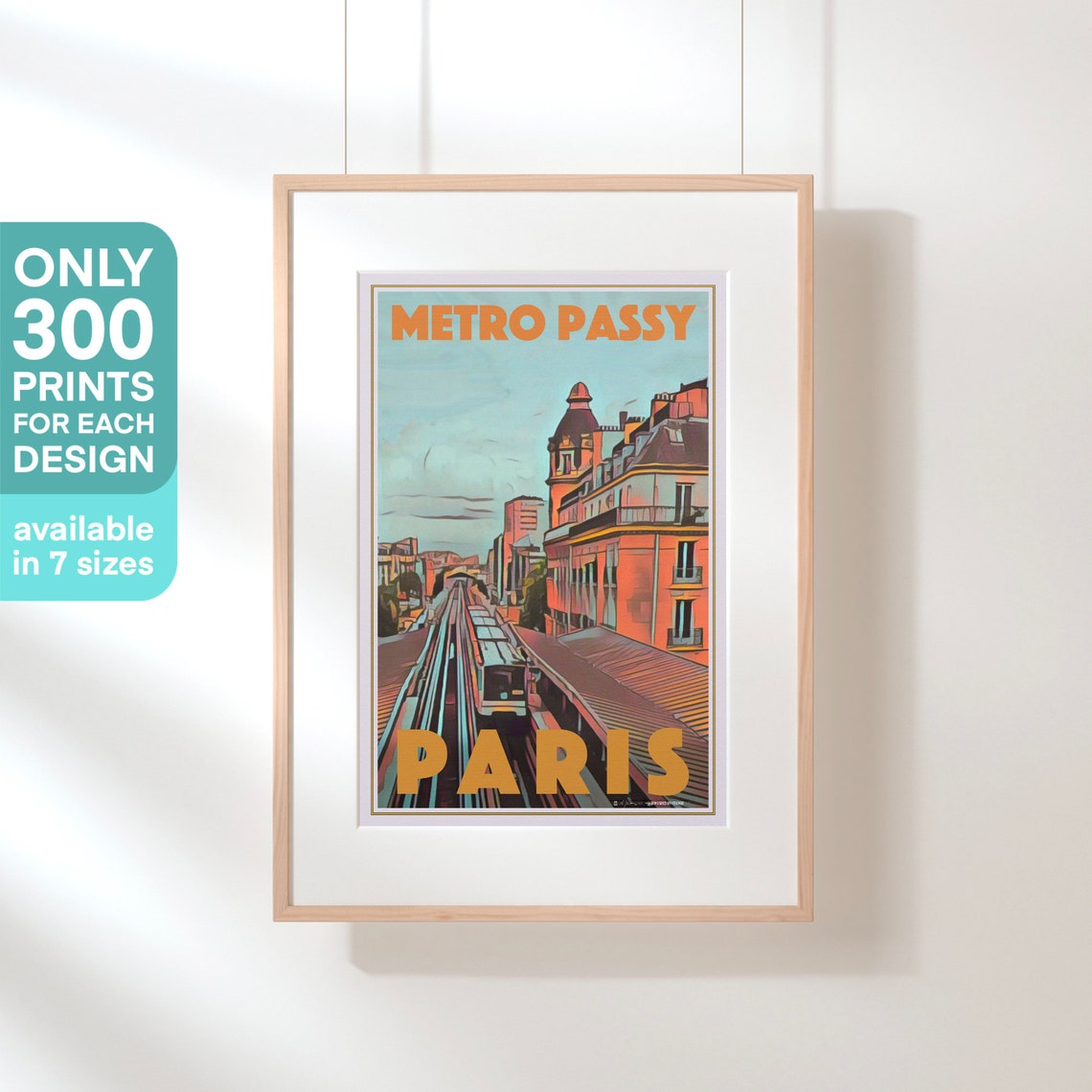 Paris Poster Metro Passy By Alecse Limited Edition Paris Gallery Wall Print Of Passy Metro Station France Travel Poster Of Paris Subway - Image 3