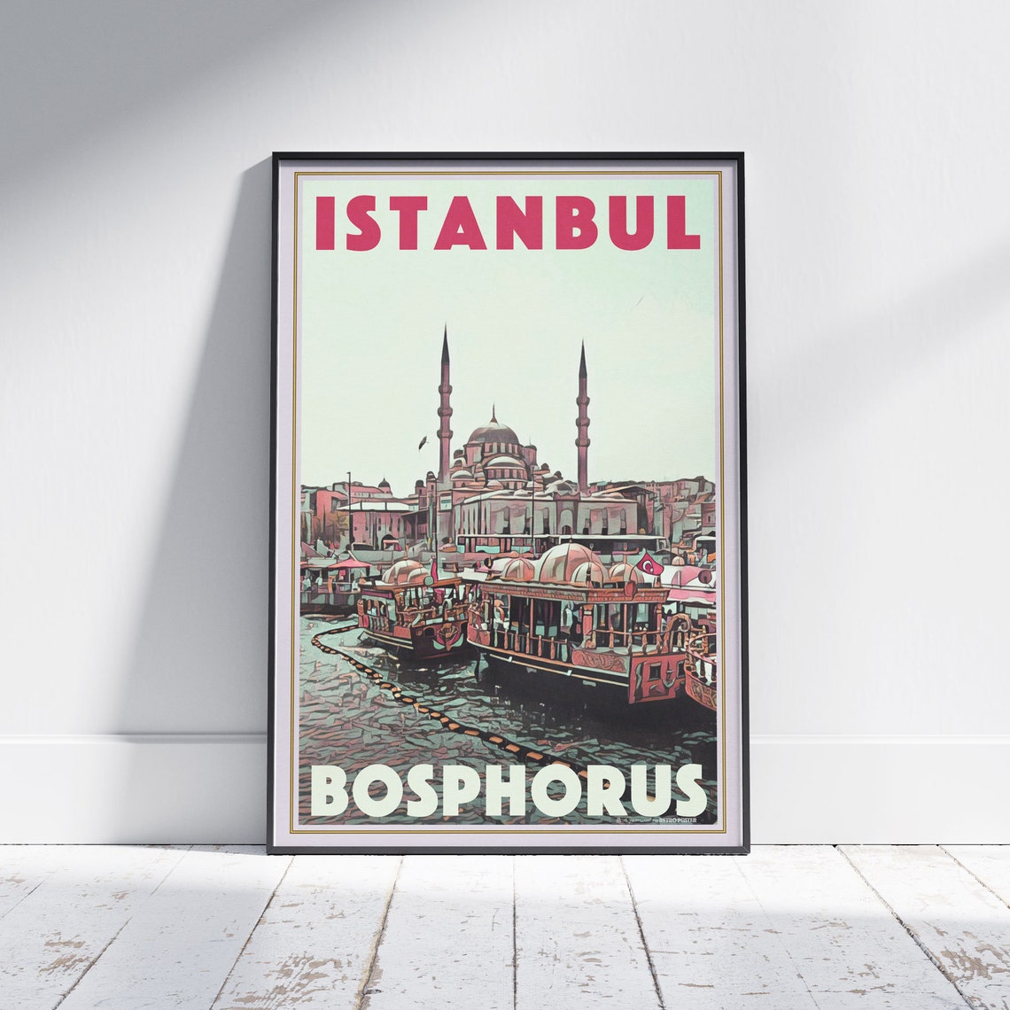 Istanbul Poster Boats By Alecse Limited Edition Turkey Travel Poster Of Istanbul Turkey Gallery Wall Print Of Istanbul Travel Gift