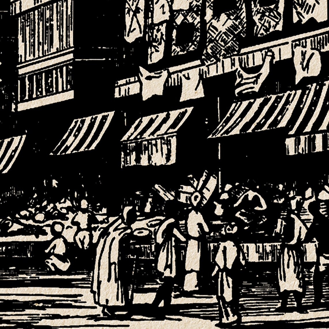 Mumbai Colonial Market Street Scene Vintage India Travel Poster - Image 4