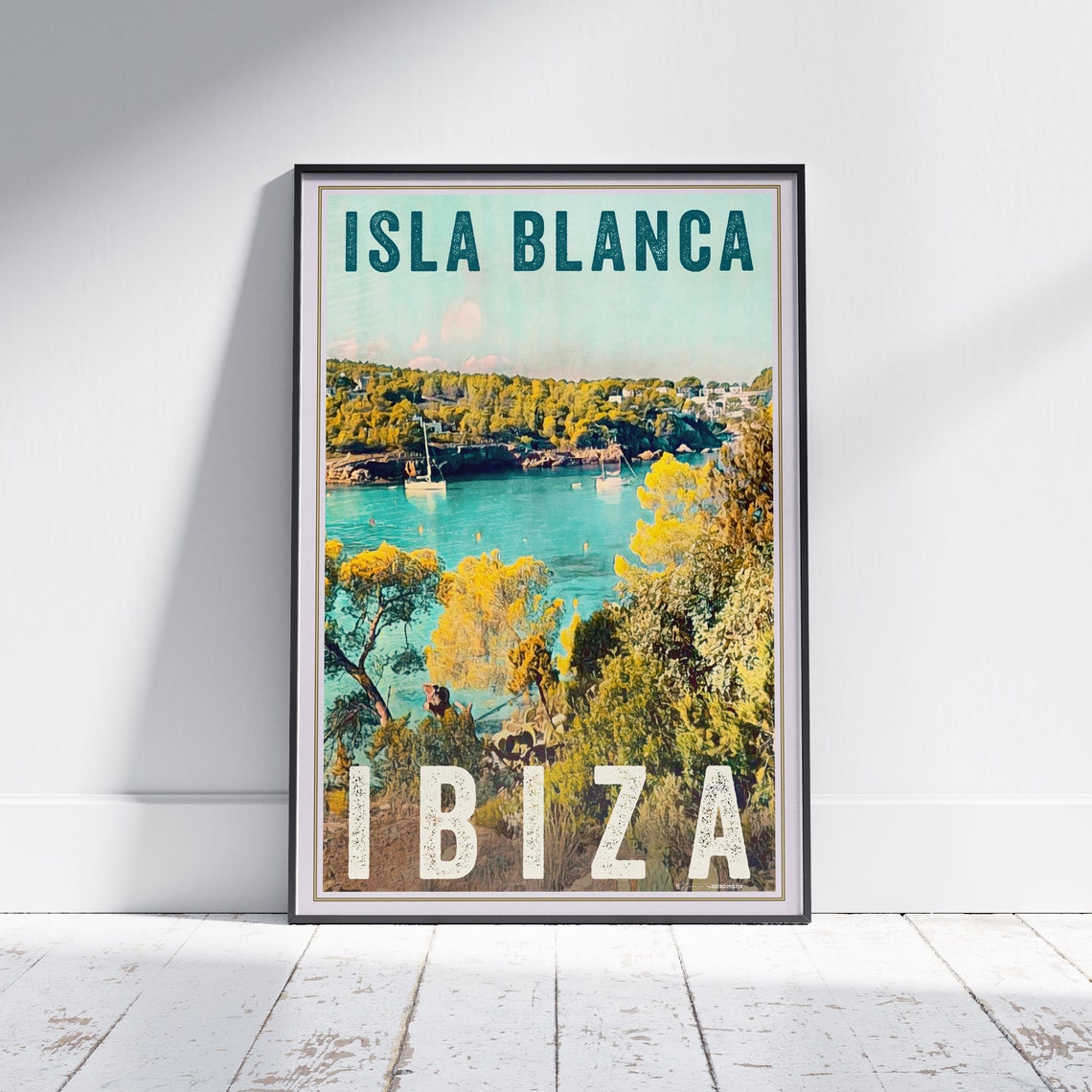 Ibiza Poster Isla Blanca By Alecse Limited Edition Ibiza Travel Poster Ibiza Print Gift Poster Of Ibiza Spain Travel Poster