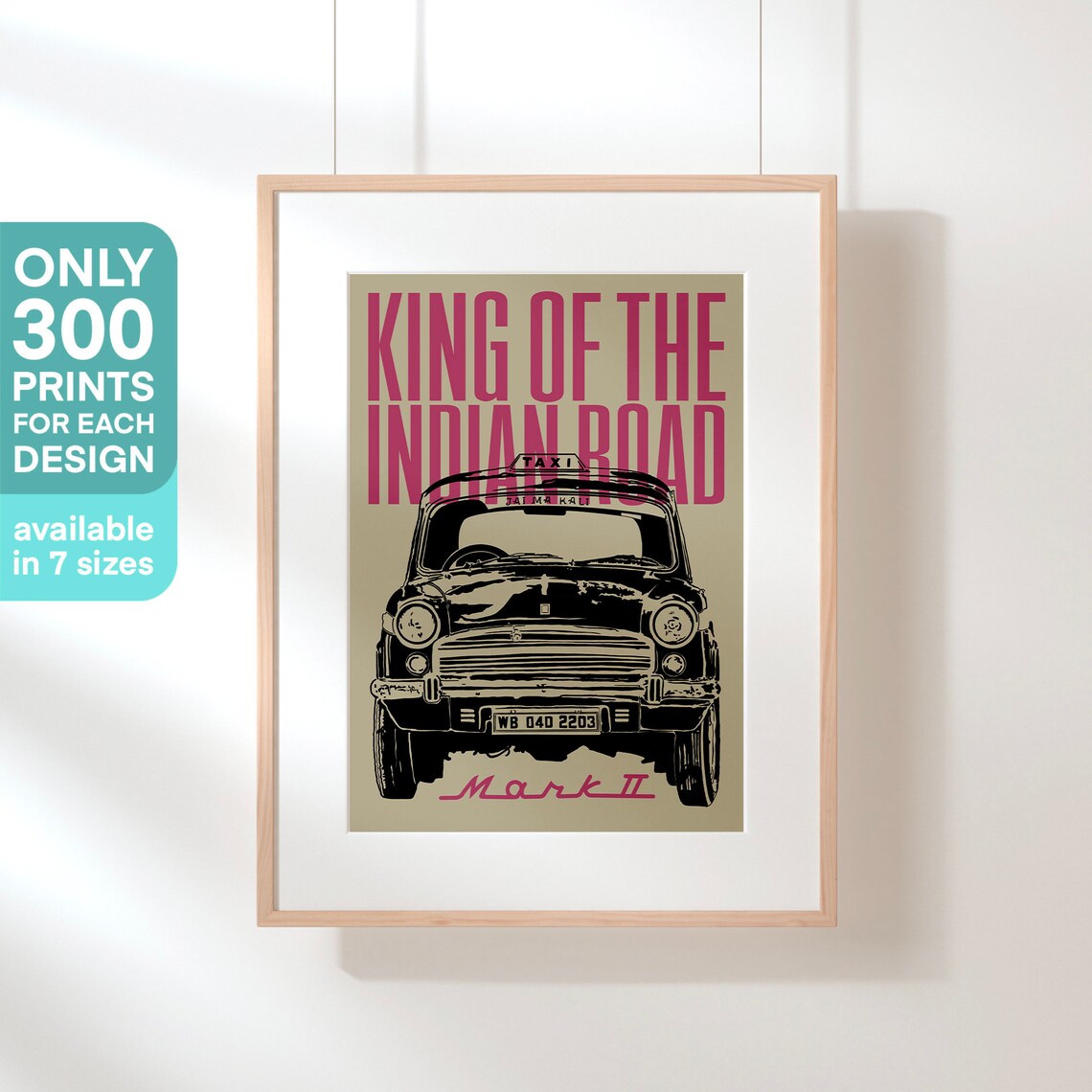 Indian Retro Poster King Of The Indian Road By Shree Ambassador Taxi Poster Mumbai Poster Gift India Souvenir - Image 3
