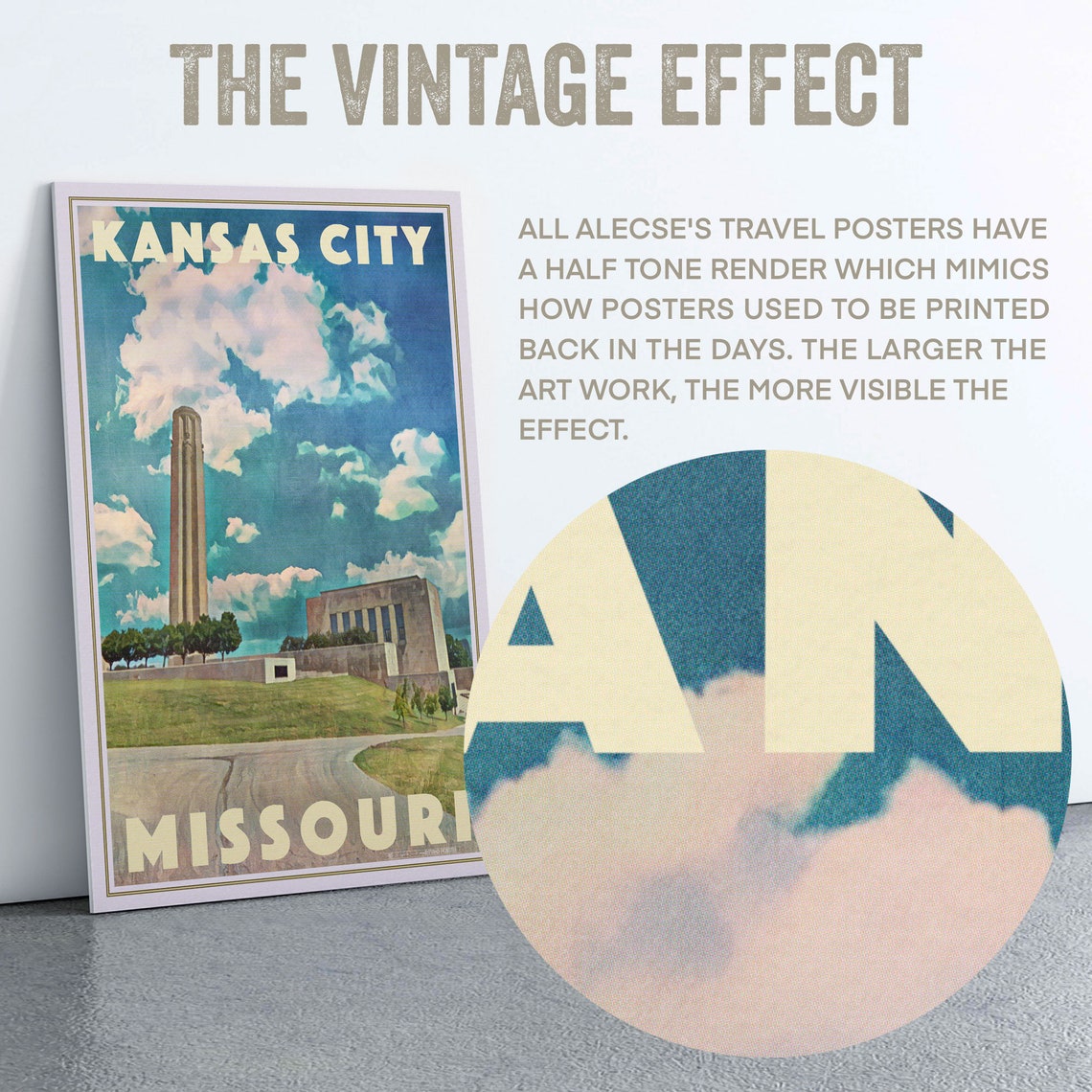 Kansas City Poster Liberty Memorial By Alecse Limited Edition Missouri Travel Poster Kansas City Gallery Wall Print Missouri Deco Gift - Image 2