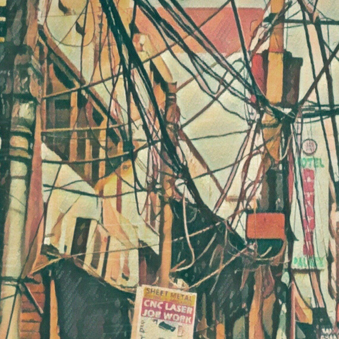 Old Delhi Jama Masjid Vintage Travel Poster India Street Scene Art - Image 4