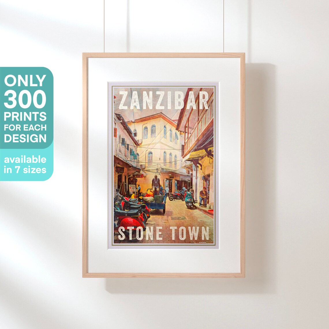 Zanzibar Stone Town Scooter Street Tanzania Retro Travel Poster - Image 3