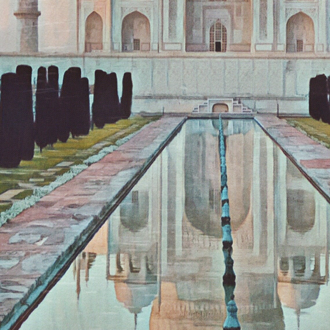 Taj Mahal India Marble Mausoleum Reflecting Pool Vintage Poster - Image 4