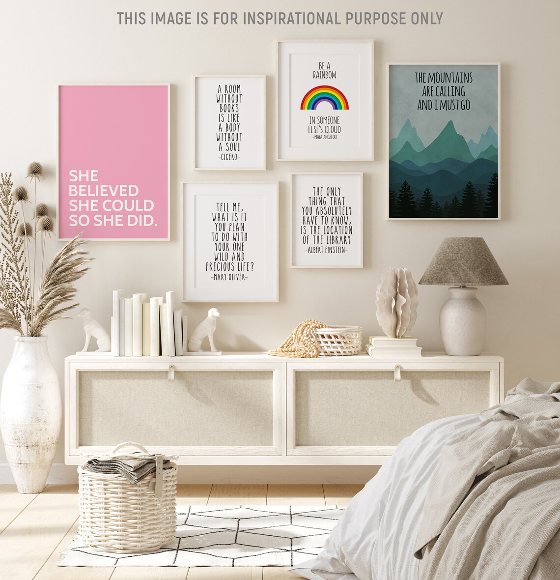She Believed She Could So She Did Pink Feminist Quote Poster - Image 2