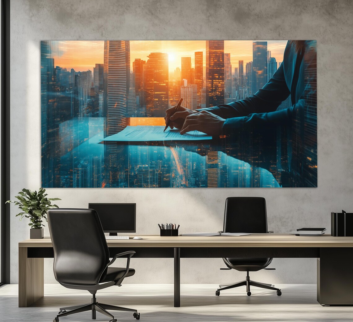 Signing A Contract Office Wall Decor, Business Gift