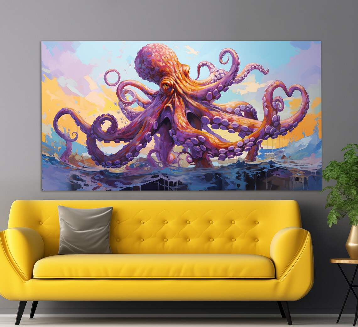 Abstract Octopus Oil-Painting Style Art Print