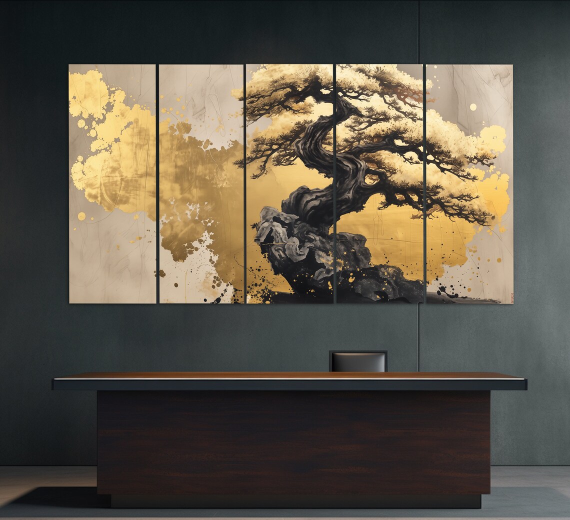Abstract Bonsai Tree Art Print, Modern Wall Decor - Image 4