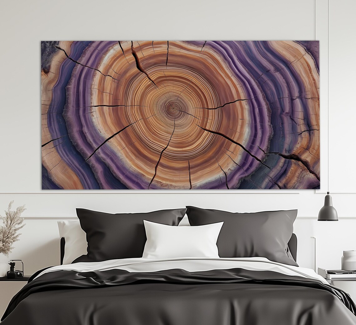 Abstract Tree Texture Print Tree Rings Print Soft Tones Wood Tones Wall Art Wood Wall Art Bedroom Wall Decor Tree Cut - Image 6