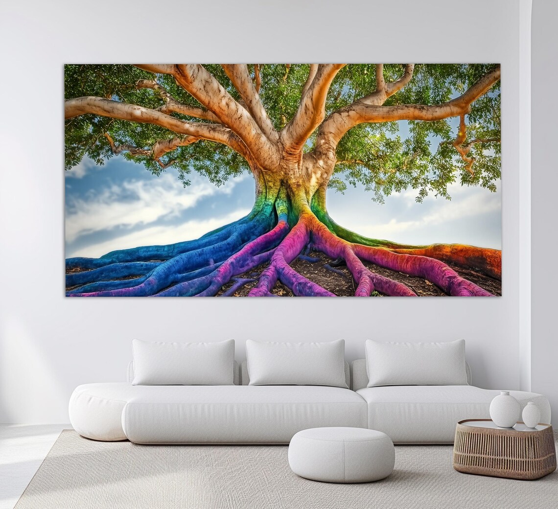Abstract Tree Of Life Print Abstract Nature Wall Art Large Tree Painting Tree Poster Surreal Tree Print - Image 3